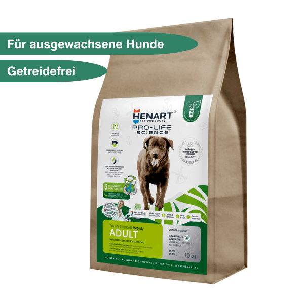 Insekten-Trockenfutter für ausgewachsene Hunde - HenArt® | Nachhaltiges Tierfutter für Hund und Katze 