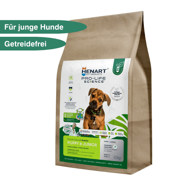 Insekten-Trockenfutter für Welpen & junge Hunde - HenArt® | Nachhaltiges Tierfutter für Hund und Katze 